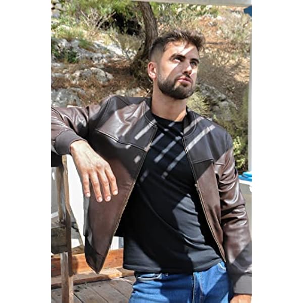 Zerimar bomberjack heren | Elegant leren jack | Leren herenjack | Leren bomberjack | Jas heren | Leren jas heren | Leren jack voor heren | Lange leren jas heren